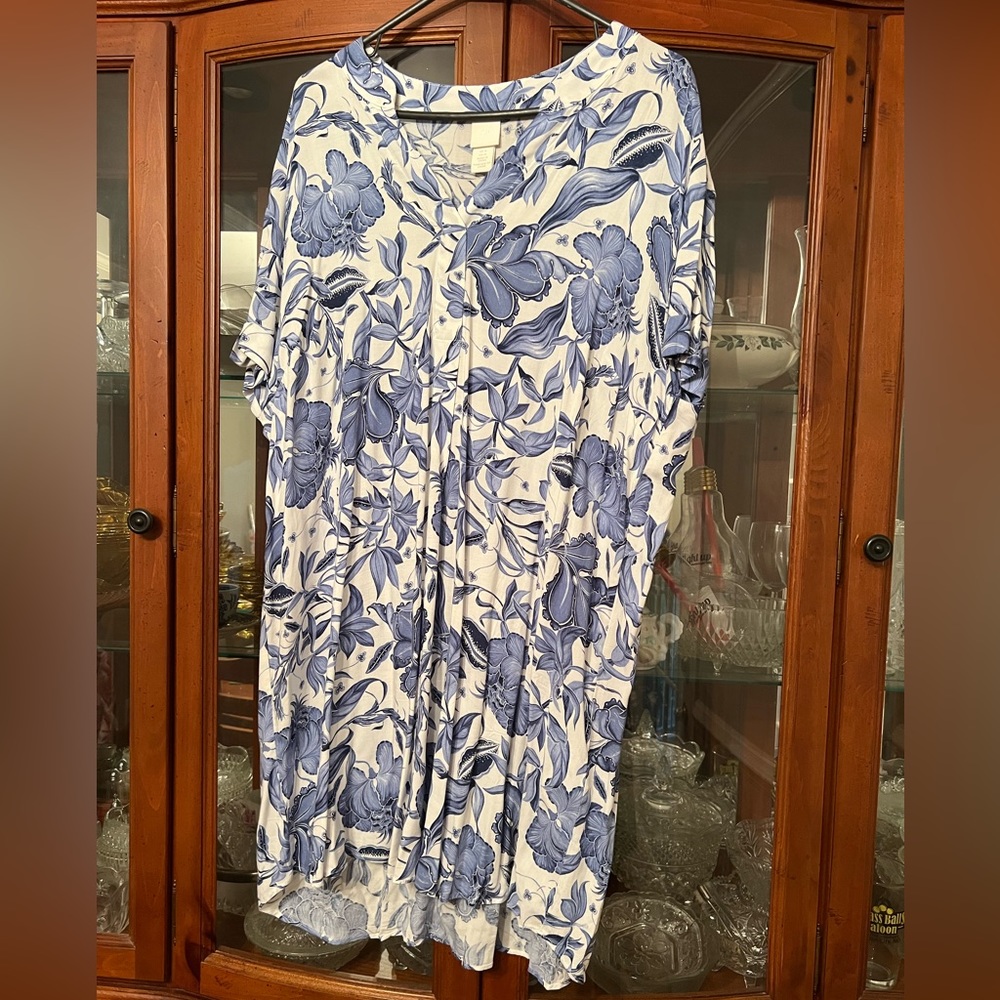 H&M Blue Floral Midi Dress